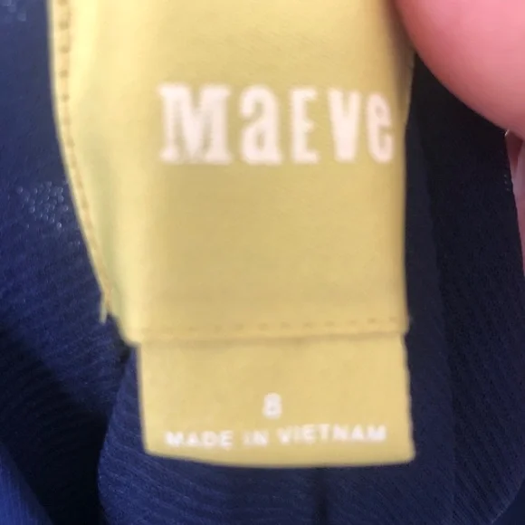 Maeve by Anthropologie Navy Yuma Maxi Long Sleeveless Empire Waist Dress size 8 - Picture 6 of 11